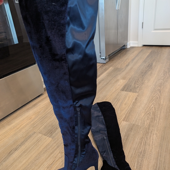 JustFab Midnight Velvet Over the Knee Boots - Picture 6 of 13